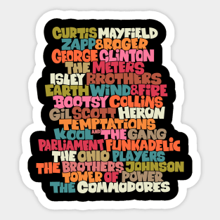 Funk Legends: The Groovy Rhythm of Cult Bands Sticker